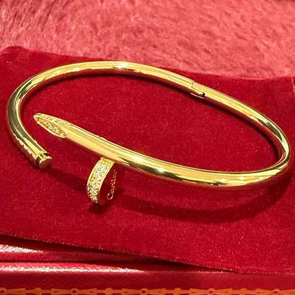 New Gold Plated Stainless Steel Nail Un Clou Bracelet Bangle - Picture 3 of 8